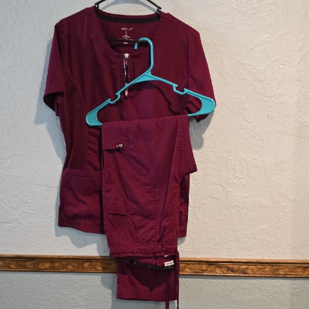 Wine Red Scrub Set